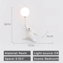Axyaa White Bear 3D Moon Wall Light for Bedroom Decoration