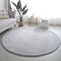 Red Coral Velvet Round Rug by Axyaa - Soft, Thick, Non-Slip Floor Mat for Living Room