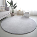 Red Coral Velvet Round Rug by Axyaa - Soft, Thick, Non-Slip Floor Mat for Living Room