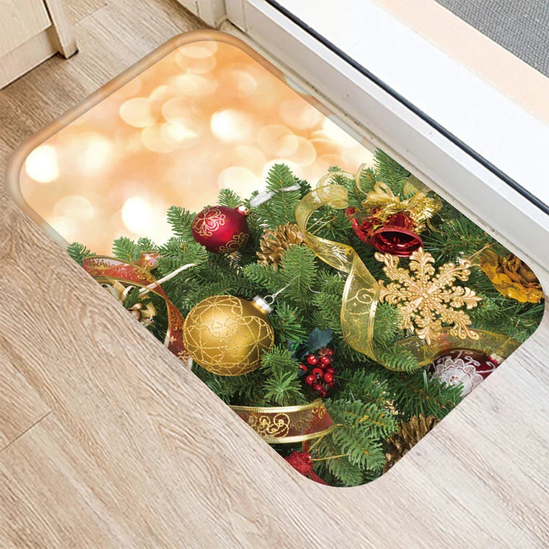 Axyaa Christmas Home Decoration Door Mat - Anti-Slip Floor Carpet