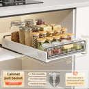Axyaa Pull-Out Dish Rack with Wooden Handle and Spice Box Storage Rack