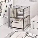 Acrylic Makeup Organizer Box by Axyaa: Multi-layer Clear Desk Storage for Cosmetics & Sundries