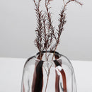 Axyaa Striped Glass Vase for Floral Arrangement and Home Decor