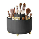 Axyaa Desktop Pen Holder: 5-Slot Rotating Brush Cup for Stationery & Makeup Storage