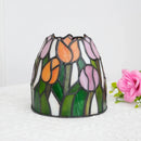 Axyaa Tulips Night Light Lamp with Stained Glass Shade