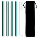 Axyaa Glass Straw Set - Healthy Eco-Friendly Reusable Straws with Cleaning Brush