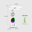 Axyaa Rechargeable Study Lamp with Fan, Clock Display, and LED Reading Light
