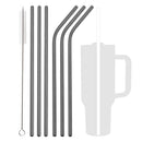 Axyaa Stainless Steel Drinking Straws Set 7Pcs with Brush Cocktail Bar for Glasses