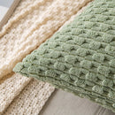 Axyaa Sage Green Corduroy Striped Throw Pillow Covers for Living Room