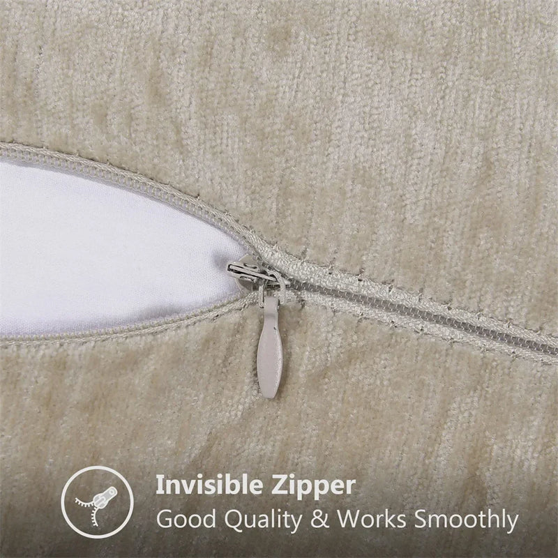 Axyaa Chenille Velvet Cushion Cover 50x50cm Soft Stitched Edge Decor Pillowcase