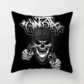 Axyaa Black Grey Skull Face Pillowcase for Halloween Living Room Decor