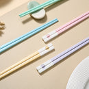 Axyaa Love Alloy Chopsticks Set - Non-Slip, Healthy, Korean Style, 5 Pairs