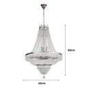 Axyaa Crystal Chandelier: Metal, Glass Shade, Luxury, Gold/Silver, Living Room, Hotel Lobby, Ceiling Lamp