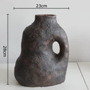 Axyaa Retro Ceramic Vase with Creative Handle for Table Decoration and Flower Arrangement