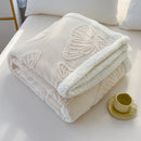 Axyaa Butterfly Jacquard Fleece Blanket: Luxurious 3D Butterfly Design, Thick & Warm for Bed Sofa