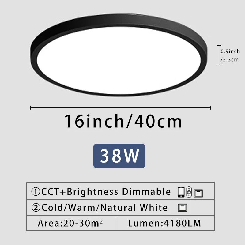 Axyaa 20" LED Smart Ceiling Lamp with Remote Control for Bedroom and Living Room