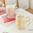 Axyaa Ceramic Ice Cream Coffee Cup with Spoon, High Beauty Milk Cup