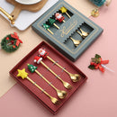 Axyaa Christmas Spoon Fork Set with Santa Claus Design