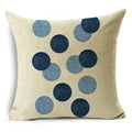 Axyaa Blue Texture Print Linen Cushion Case for Living Room Sofa - 40cm/45cm/50cm