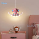 Axyaa Kids Unicorn Pendant Pink Elephant White Bear Chandeliers