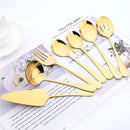 Axyaa 7Pcs Gold Stainless Steel Cutlery Set Kitchen Tableware