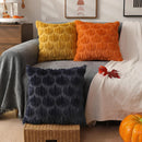 Axyaa Halloween Faux Fur Pillow Covers 18x18 Inch