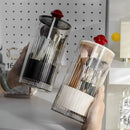 Axyaa Makeup Brush Holder with Dustproof Lid - Vanity Organizer for Cosmetic Storage