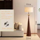 Medieval Fabric Walnut Floor Lamp by Axyaa: Elegant LED Light for Bedroom or Living Room