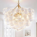 Axyaa Vintage Glass Pendant Light: Elegant French Villa Living Room Dining Room Lighting