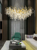 Axyaa Modern Luxury Crystal Chandelier LED Pendant Lights Glass Lighting