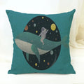 Axyaa Cartoon Animal Print Linen Cushion Cover 45*45cm