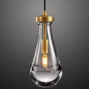 Axyaa Luxury Crystal Raindrop Pendant Light Kitchen Island Brushed Nickel Lighting