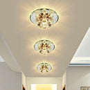 Axyaa Luxury Crystal Round LED Ceiling Light for Hallway and Kitchen