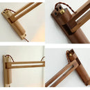 Axyaa Walnut Wood Wall Lamp: Japanese-inspired Vintage Foldable Bedside Accent