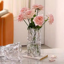 Axyaa Glass Vase for Elegant Living Room Decor - Hydroponic Water Culture Flower Arrangement