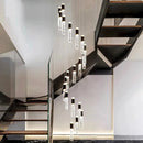 Axyaa Black Gold Crystal Rotating Duplex Pendant Light