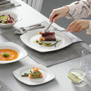 Axya White Porcelain Tableware Set for 4/8: Dinner, Dessert, Soup, Bowl Plate Set