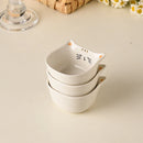 Axyaa Ceramic Cat Sauce Bowl, Mini Flavored Dishes & Dessert Bowl Set