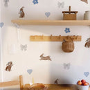 Axyaa Watercolor Bunny Wall Decal Stickers - Adhesive, Reusable, Cute Girls Room Decor