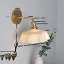 Axyaa Yellow Glass LED Wall Light Fixture Nordic Modern Bedside Lamp