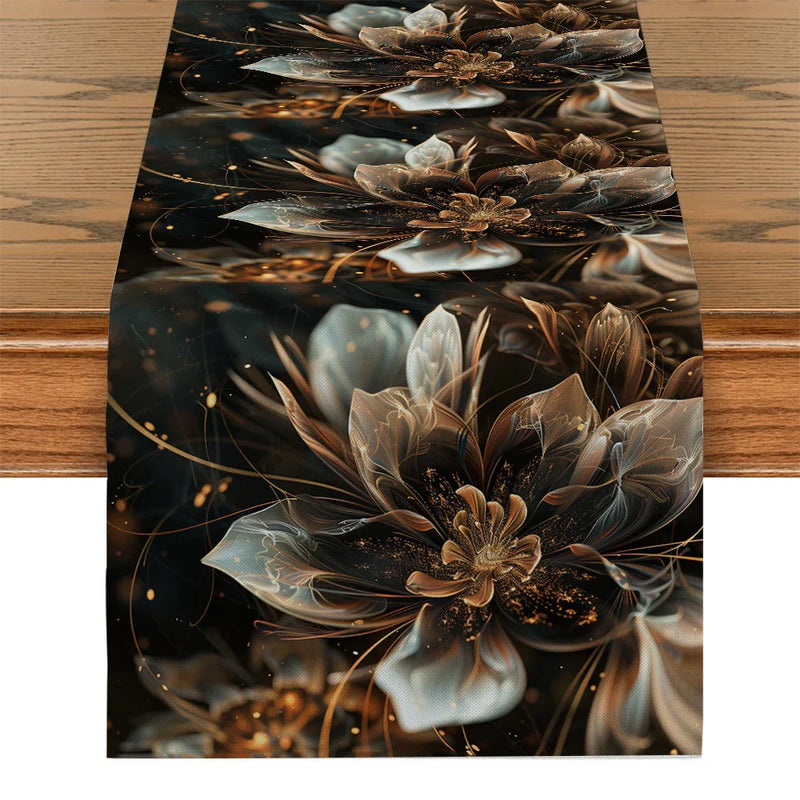 Axyaa Floral Translucent Flowers Table Runner for Elegant Home Decor & Event Centerpieces.