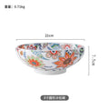 Axyaa Butterfly Love Flower Japanese Ceramic Rice Bowl - Retro Salad Fruit Bowl