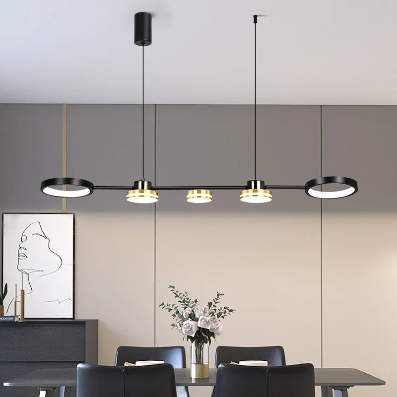 Axyaa Modern LED Linear Chandelier for Kitchen Island, Dining, Living Room & Office