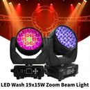 Axyaa LED Wash Moving Head Lighting 19x15W RGBW Zoom Beam for Stage Disco Bar