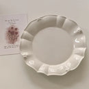Axya Yellow Ceramic Plate, Nordic Style, French Flower Design, Kitchen Dinner Decor