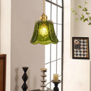 Axyaa Green Glass Pendant Lamp: Retro Nordic Luxury LED Chandelier for Home Decor