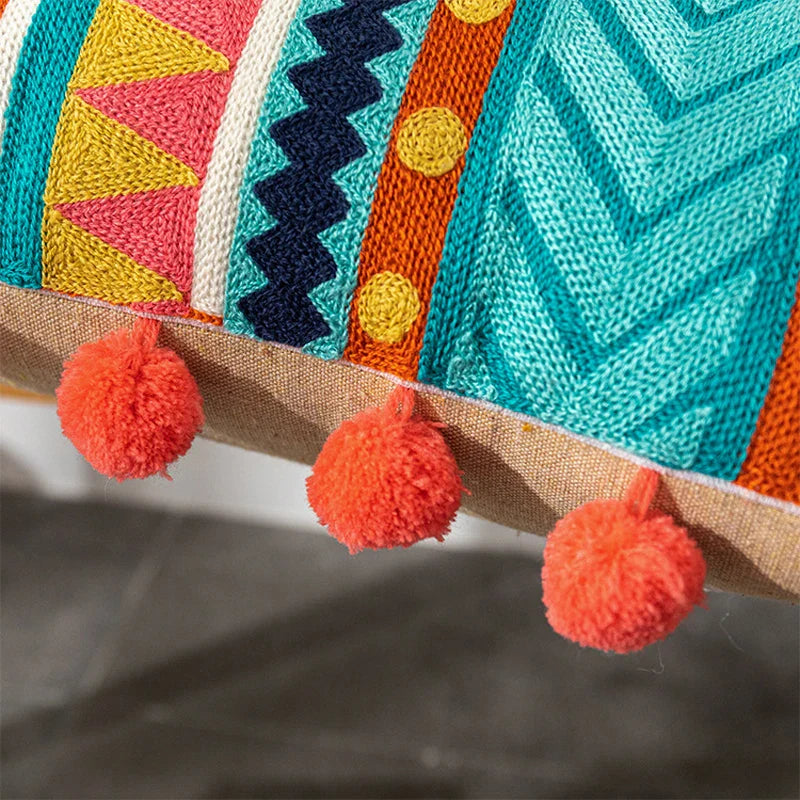 Axyaa Bohemian Embroidered Cushion Covers for Home Decoration
