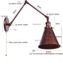 Axyaa Iron Gold LED Wall Lamp with Long Arm for Dining Living Room