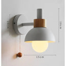 Axyaa Soft Colorful LED Wall Lamp - Nordic Bedroom Sconce with Pull Switch