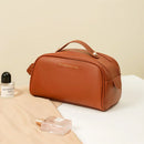 Axyaa High-Capacity Organ Pillow PU Leather Makeup Bag